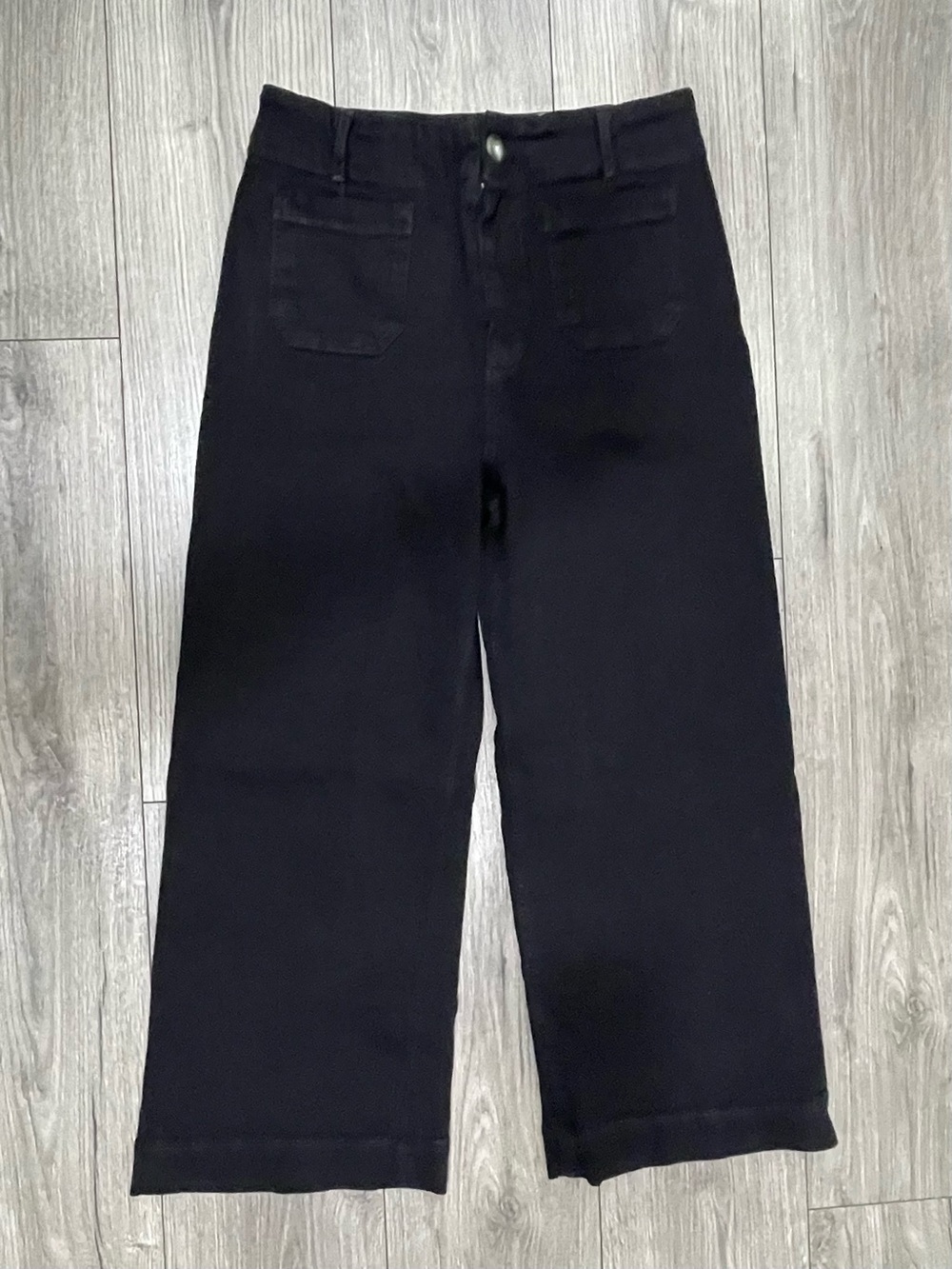 Anthropologie The Colette Black Size 31 Crop Wide-Leg Pants by Maeve